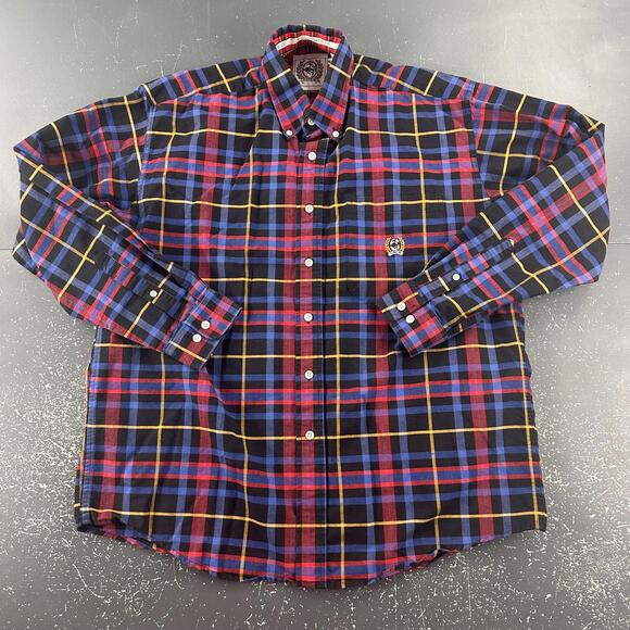Cinch Other - Cinch Shirt Mens Medium Black Purple Tartan Plaid Ripstop Canvas Heavy Western